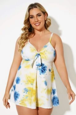 Tie Dye Backless Tie Front Sexy Swimdress -Luna Marina Store b desd006001 4