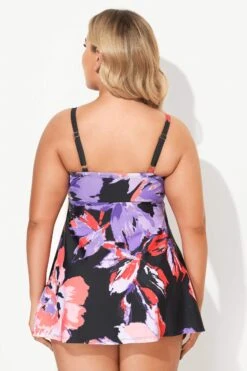 Flower Printed Backless Tummy Control Swimdress 8 Flower Printed Backless Tummy Control Swimdress -Luna Marina Store b desd006005 3