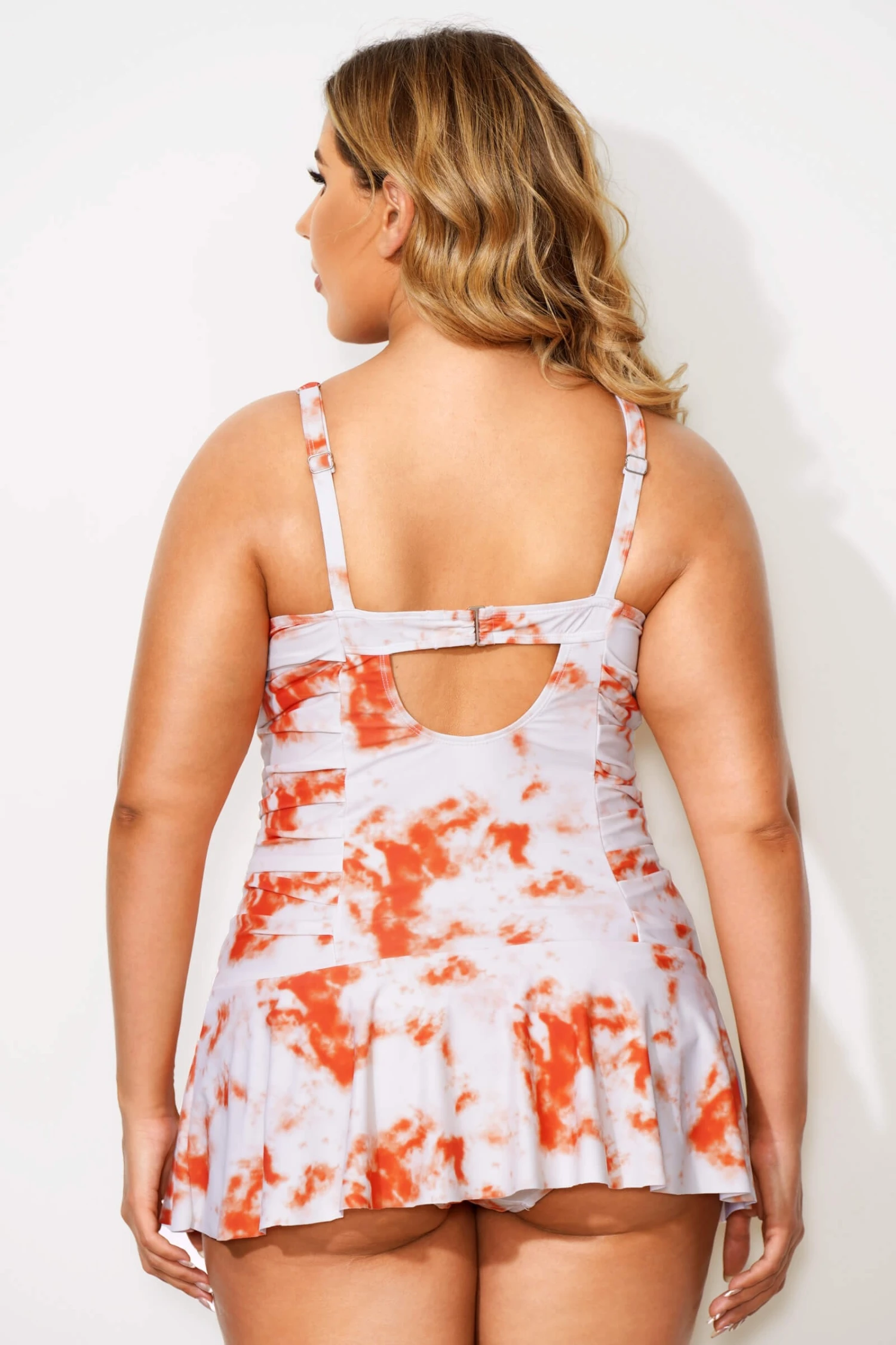 Tie Dye Printed Adjustable Straps Elegant Swimdress 5 Tie Dye Printed Adjustable Straps Elegant Swimdress - Image 3