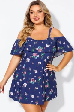 Floral Off Shoulder Tummy Control Lady Swimdress 10 Floral Off Shoulder Tummy Control Lady Swimdress -Luna Marina Store b desd049005 3