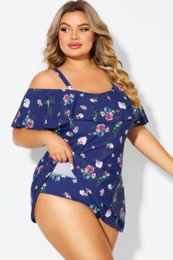 Floral Off Shoulder Tummy Control Lady Swimdress 12 Floral Off Shoulder Tummy Control Lady Swimdress -Luna Marina Store b desd049005 6