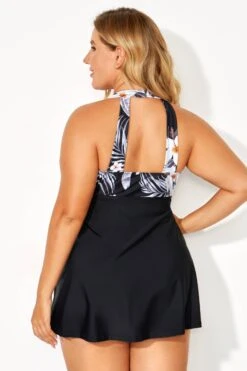 Tropical Patterns Flowers V-Neck Women Swimdress 8 Tropical Patterns Flowers V-Neck Women Swimdress -Luna Marina Store b desd077001 4