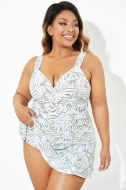 Fashionable Leaf Printed Twist Front Underwire Swimdress 12 Fashionable Leaf Printed Twist Front Underwire Swimdress -Luna Marina Store b desd084001 3