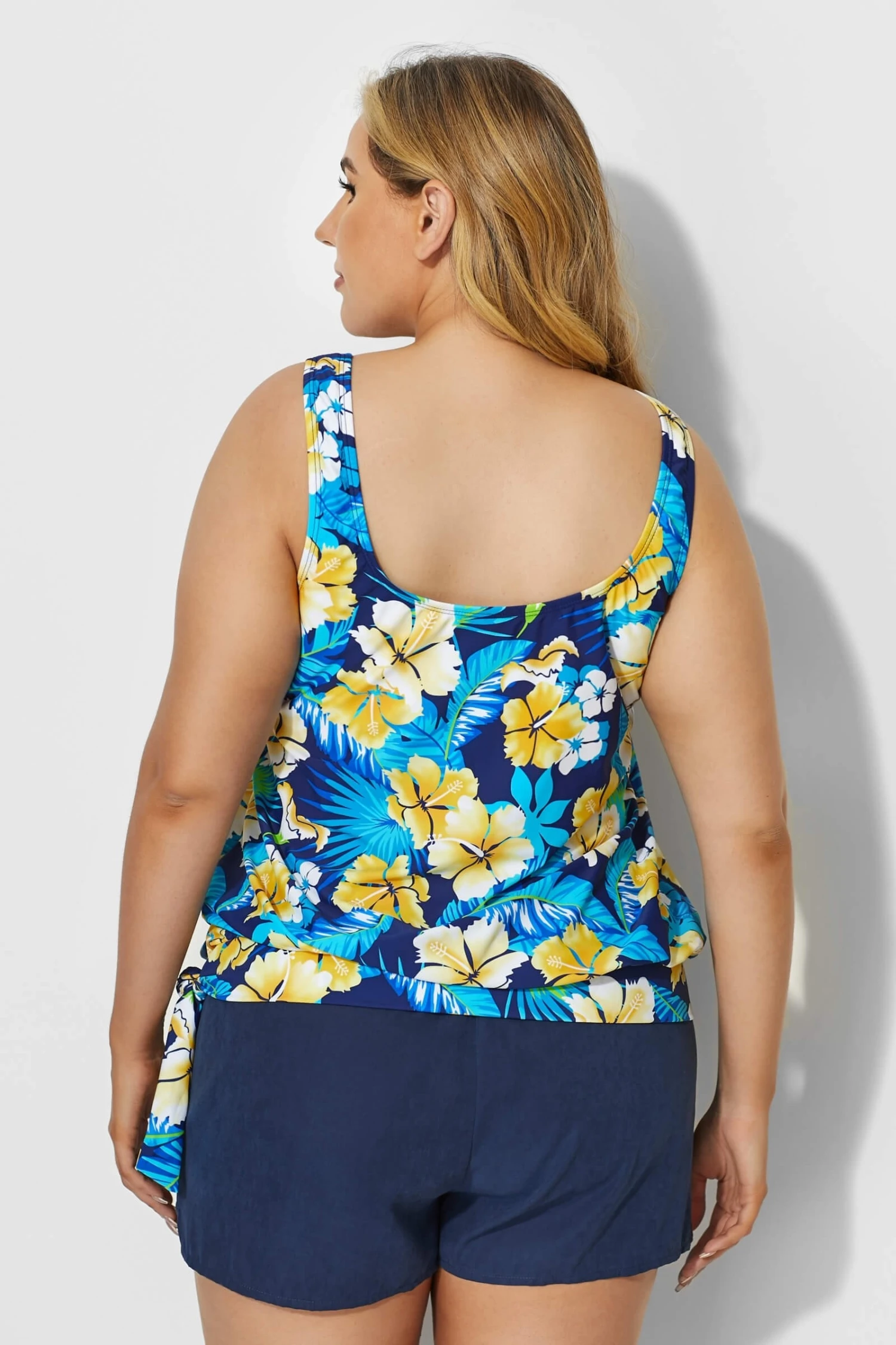 Elegant Floral Printed Side Tie Tankini Top 4 Elegant Floral Printed Side Tie Tankini Top - Image 2