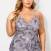 Camo Sweetheart Neckline Tummy Control Vintage Tankini Top -Luna Marina Store b detan024003 1