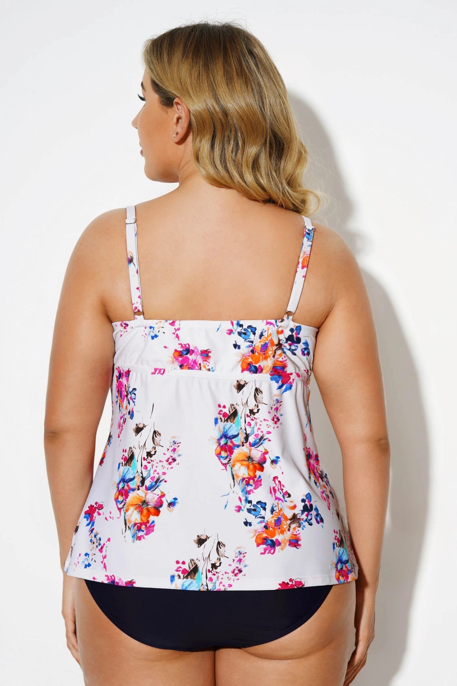 Floral Tie Front Sweetheart Neckline Fashion Tankini Top 4 Floral Tie Front Sweetheart Neckline Fashion Tankini Top - Image 2