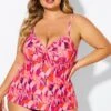 Multi Colors Tie Front Sweetheart Neckline Tankini Top 2 Multi Colors Tie Front Sweetheart Neckline Tankini Top -Luna Marina Store b detan024005 1