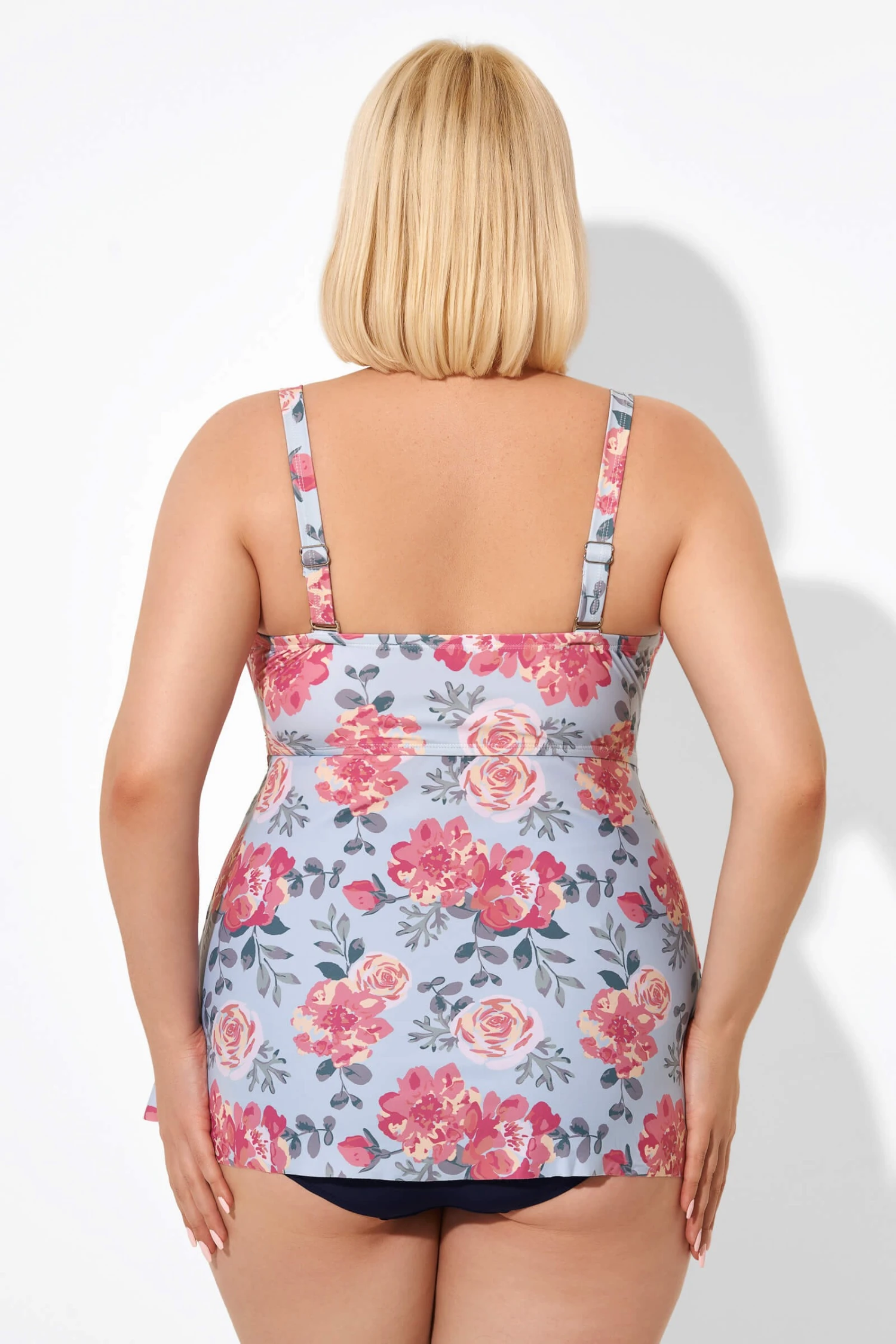 Flower Print V-Neck Underwire Elegant Tankini Top 4 Flower Print V-Neck Underwire Elegant Tankini Top - Image 2
