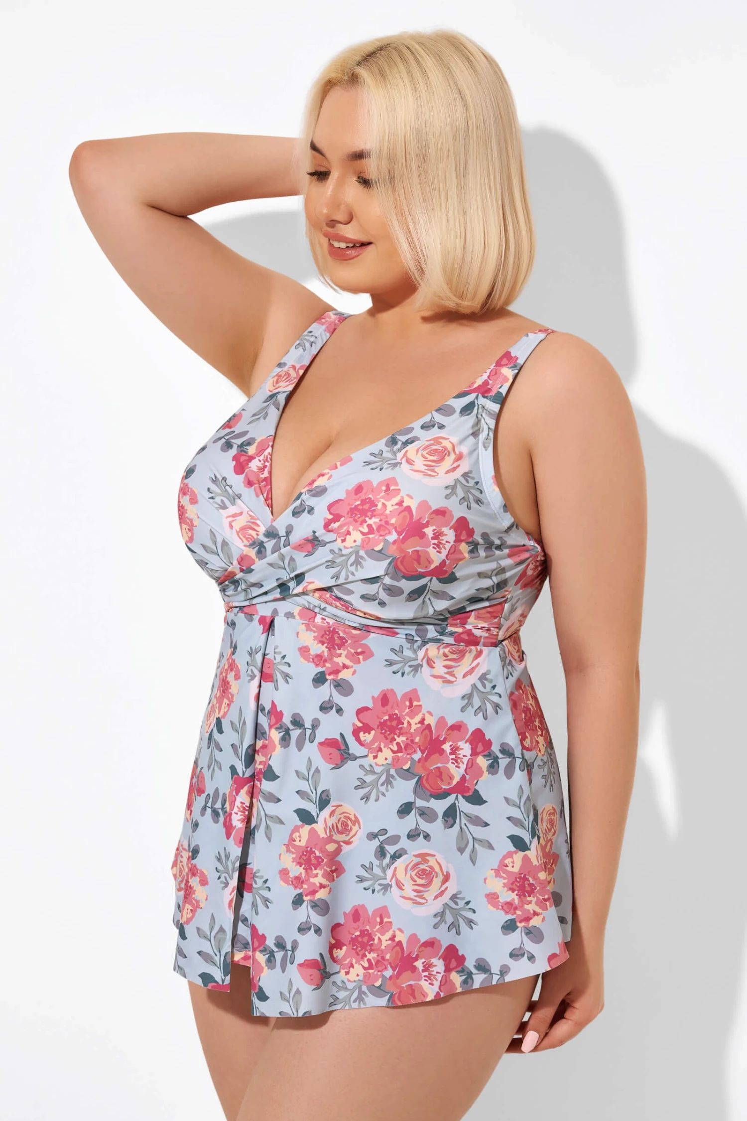 Flower Print V-Neck Underwire Elegant Tankini Top 6 Flower Print V-Neck Underwire Elegant Tankini Top - Image 4