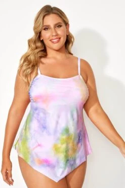 Rhythm Scarf Bandeau Tie Dye Tankini Top 9 Rhythm Scarf Bandeau Tie Dye Tankini Top -Luna Marina Store b detan060001 1