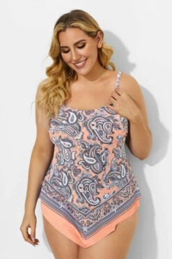 Printed Scarf Bandeau Tankini Top For Lady -Luna Marina Store b detan060003 44