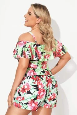 Floral Printed Off The Shoulder Women Tankini Set 8 Floral Printed Off The Shoulder Women Tankini Set -Luna Marina Store b detan086001 3