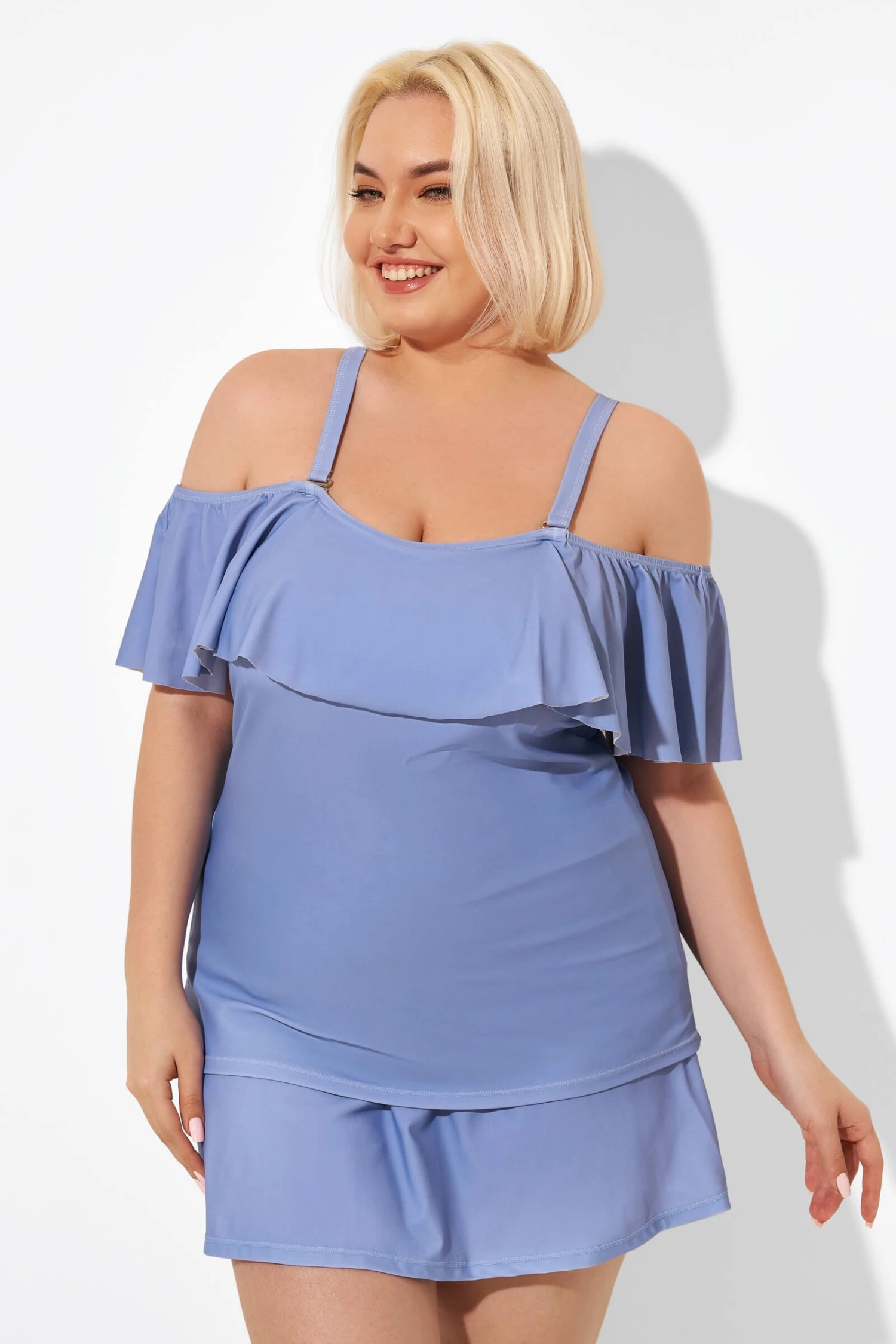 Blue Off The Shoulder Tankini Top 8 Blue Off The Shoulder Tankini Top - Image 6