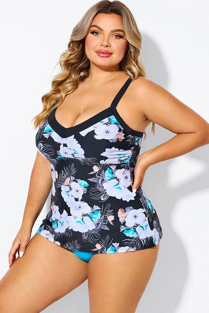 Floral Print Underwire A-line Women Tankini Top 7 Floral Print Underwire A-line Women Tankini Top - Image 5