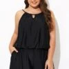 Black High Neck Fashion Tankini Top -Luna Marina Store b detan171001 1