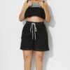 Solid Long Black Board Loose Short -Luna Marina Store b sfbt1911009 1