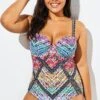 Technicolor Cut Out Underwire One Piece Swimsuit -Luna Marina Store b sfop1911014 6