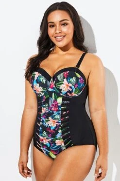 Lady Cut Out Mesh Underwire One Piece Swimsuit -Luna Marina Store b sfop1911015 3