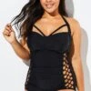 Black Cut Out Underwire Party One Piece Swimsuit -Luna Marina Store b sfop1911021 4