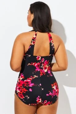 Poppies H-Back Sarong Front One Piece Swimsuit 13 Poppies H-Back Sarong Front One Piece Swimsuit -Luna Marina Store b sfop1911023 5
