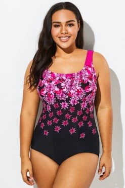 Gradient Exploded Floral Sport One Piece Swimsuit 10 Gradient Exploded Floral Sport One Piece Swimsuit -Luna Marina Store b sfop1911048 4