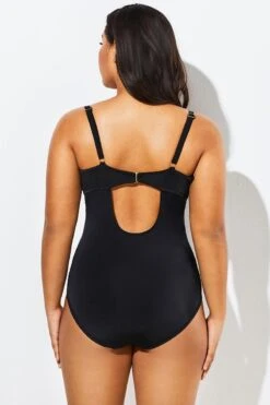 Black Backless Crochet Underwire One Piece Swimsuit -Luna Marina Store b sfop1911084 2