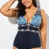 Charming Printed Cut Out One Piece Swimsuit -Luna Marina Store b sfop1911121 1