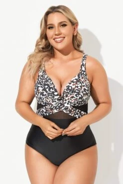 Leopard Cut Out Mesh One Piece Swimsuit 9 Leopard Cut Out Mesh One Piece Swimsuit -Luna Marina Store b sfop2003053 4