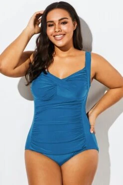 Blue Sweetheart Neckline Women One Piece Swimsuit -Luna Marina Store b sfop2003244 33