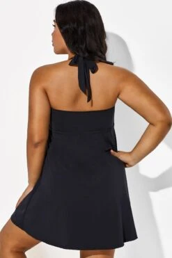 Black Bow Classic Halter Swimdress For Lady -Luna Marina Store b sfsd1911026 5