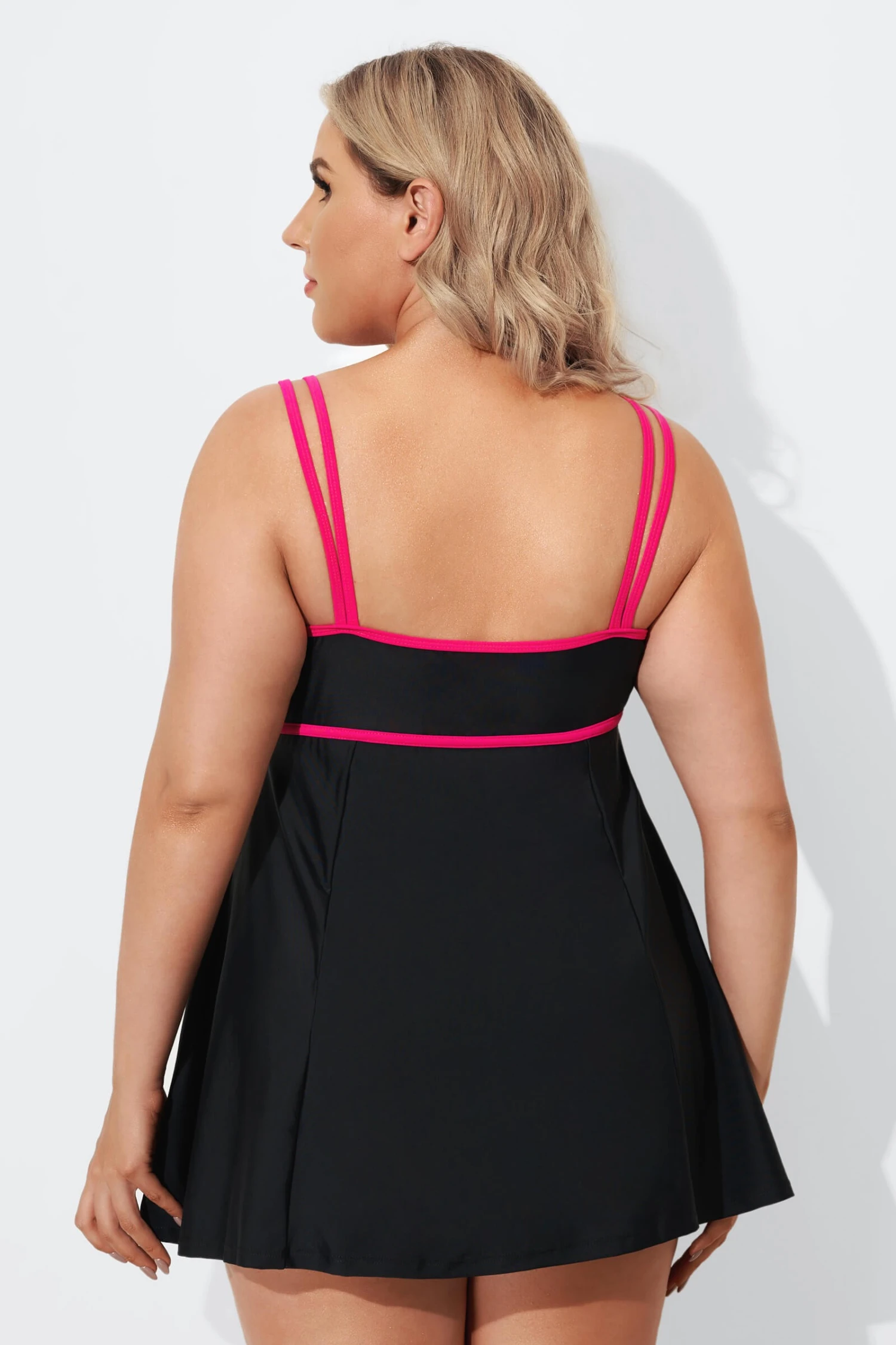 Black Scoopneck Double Lingerie Straps Swimdress 4 Black Scoopneck Double Lingerie Straps Swimdress - Image 2