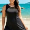 Black Elegant Women Mesh High Neck Swimdress -Luna Marina Store b sfsd1911036 1