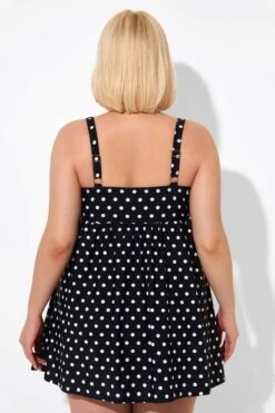 Black Dot Retro Round Neck Wide Strap Swimdress 10 Black Dot Retro Round Neck Wide Strap Swimdress -Luna Marina Store b sfsd2003039 2