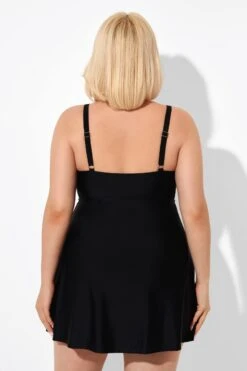 Black & White Jungle Tie Front Underwire Swimdress 10 Black & White Jungle Tie Front Underwire Swimdress -Luna Marina Store b sfsd2003121 2