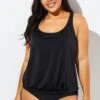Black Racerback Tummy Control Blouson Tankini Set 2 Black Racerback Tummy Control Blouson Tankini Set -Luna Marina Store b sftan1911062 1
