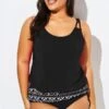 Black Scoopneck Tummy Control Tankini Top -Luna Marina Store b sftan1911188t 11
