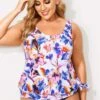 Floral Printed Side Tie Women Tankini Top 2 Floral Printed Side Tie Women Tankini Top -Luna Marina Store b sftan2003045 1