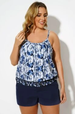 Elegant Scoopneck Adjustable Straps Tankini Top 9 Elegant Scoopneck Adjustable Straps Tankini Top -Luna Marina Store b sftan2003051 4