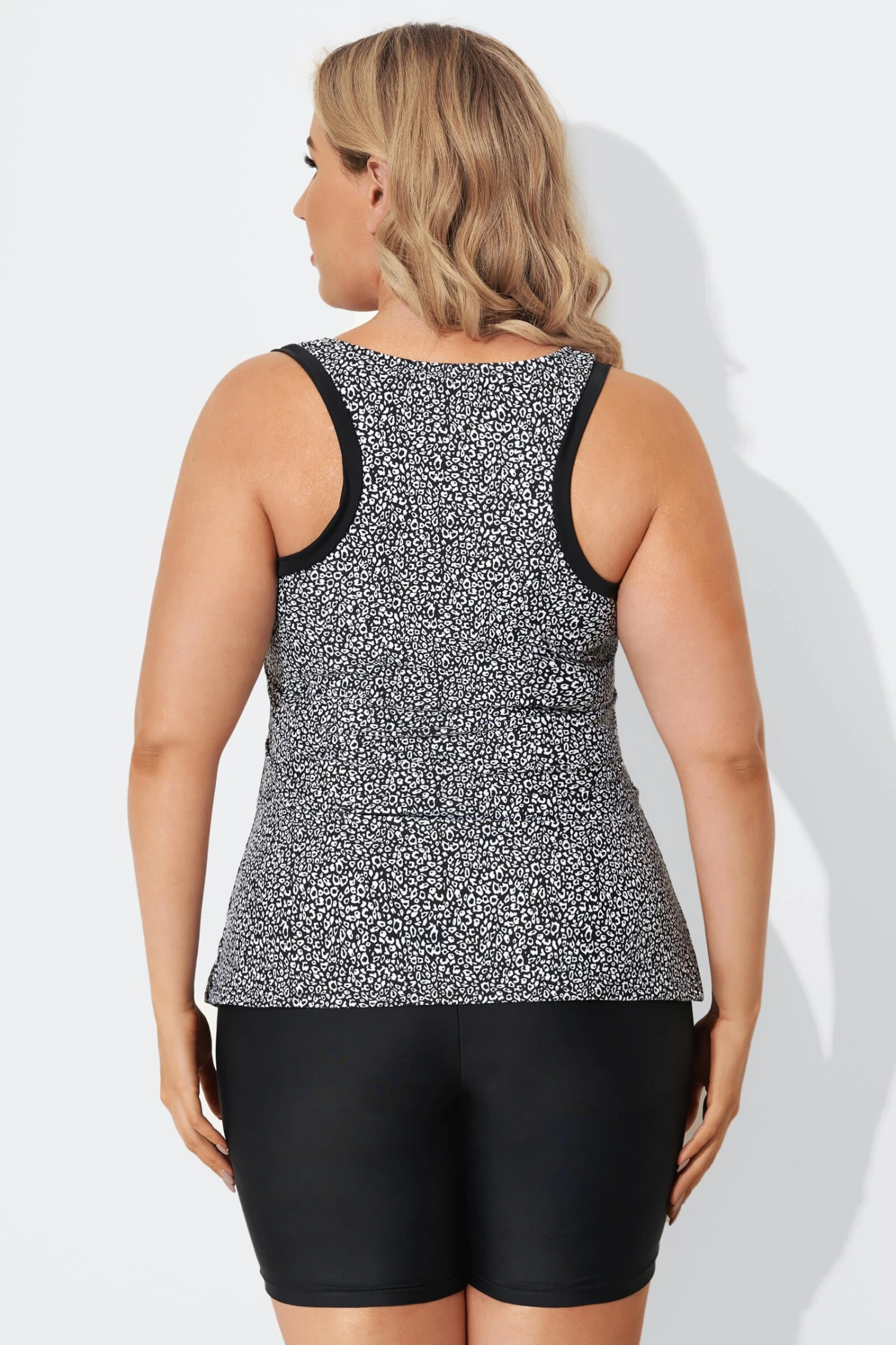 Black Leopard Longer Length Sport Tankini Set 4 Black Leopard Longer Length Sport Tankini Set - Image 2