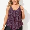 Black Pink Dot Tiered-Ruffle Tankini Set -Luna Marina Store b sftan2003097 1