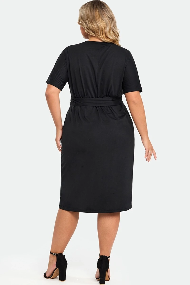 Black Cross Front Flutter Sleeve Dress 4 Black Cross Front Flutter Sleeve Dress - Image 2