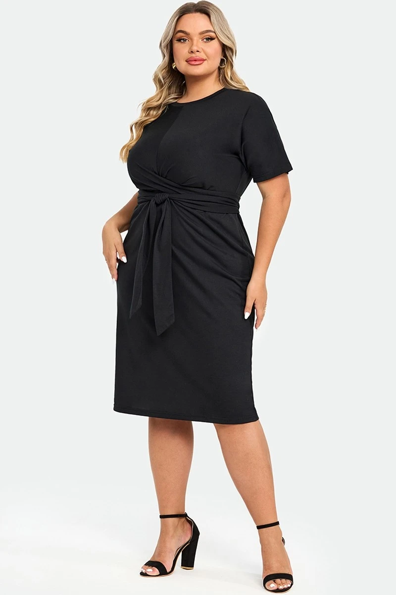 Black Cross Front Flutter Sleeve Dress 5 Black Cross Front Flutter Sleeve Dress - Image 3
