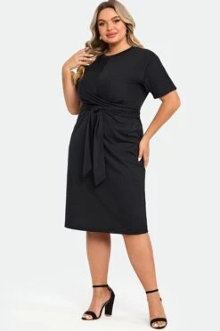 Black Cross Front Flutter Sleeve Dress 12 Black Cross Front Flutter Sleeve Dress -Luna Marina Store c sd005001 4