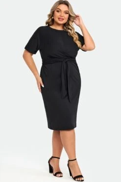 Black Cross Front Flutter Sleeve Dress 13 Black Cross Front Flutter Sleeve Dress -Luna Marina Store c sd005001 6