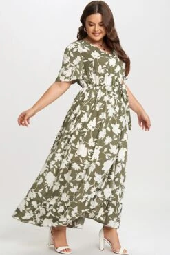 Elegance Floral Ruffle Knot Side Wrap Dress 12 Elegance Floral Ruffle Knot Side Wrap Dress -Luna Marina Store c sd010001 5