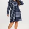 Blue & White Stripe Adjustable Drawstring Women Dress -Luna Marina Store c sd018001 1 1