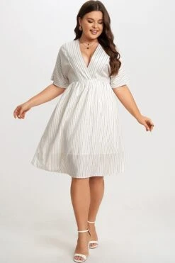 Striped V-Neck Dolman-Sleeve Women Mini Dress 11 Striped V-Neck Dolman-Sleeve Women Mini Dress -Luna Marina Store c sd028001 4