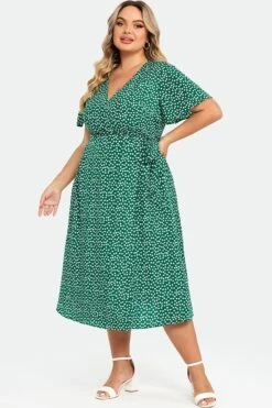 Plus Size Floral Print Knot Side Wrap Maxi Dress 13 Plus Size Floral Print Knot Side Wrap Maxi Dress -Luna Marina Store c sd030002 5