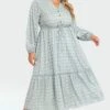 Dot Print Button Tie Waist Ruffled Hem Dress -Luna Marina Store c sd031001 1