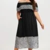 Black Leopard Off The Shoulder Maxi Dress -Luna Marina Store c sd032001 1
